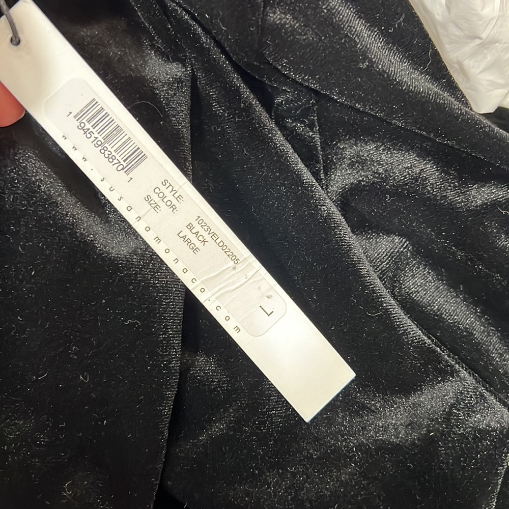 Susana Monaco LONG SLEEVE MOCK NECK STRETCH VELVET MINIDRESS IN BLACK - Picture 9 of 9